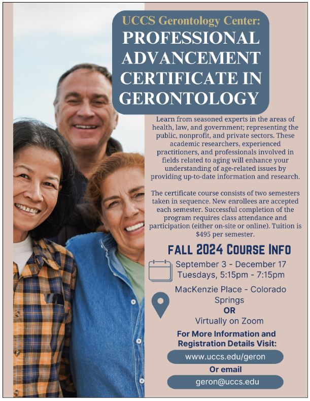 Professional Advancement Certificate in Gerontology